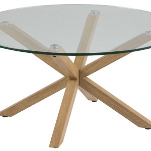 SCANDI Skleněný konferenční stolek Skyline 82 cm - Síla desky move10 cm- Max. nosnost move 50 kg