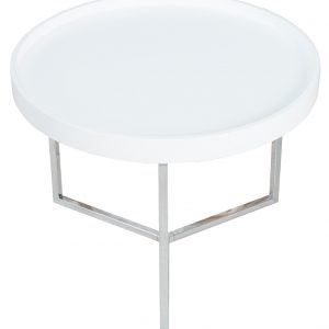 Moebel Living Bílý kulatý konferenční stolek Cotis 60 cm - Výška45 cm- Průměr move 60 cm