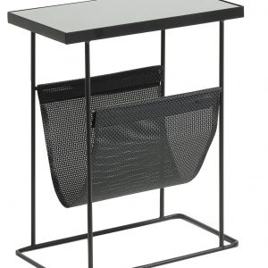 Černý skleněný odkládací stolek LaForma Vogue 45 x 25 cm - Výška55 cm- Šířka 45 cm