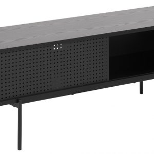 SCANDI Černý dřevěný televizní stolek Toren 140 x 40 cm - Šířka140 cm- Výška 44