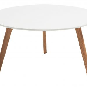 Bílý dřevěný kulatý konferenční stolek LaForma Brick 90 cm - Výška45 cm- Deska move MDF