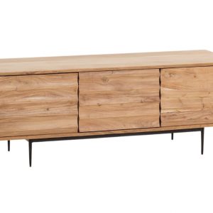 Akátový TV stolek LaForma Delsie 147 x 38 cm - Podnož moveČerně lakovaný kov- Korpus move Masivní akátové dřevo