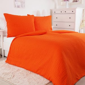 Luxusní mikrokrepové povlečení -  Orange  - BarvaOranžová- Materiál 100 % polyester - mikrokrep