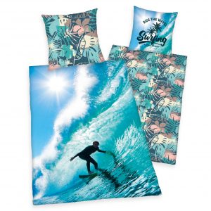 Bavlněné povlečení 140x200 + 70x90 cm - Surfař na vlně  - Materiál100 % bavlna- Motiv Sport