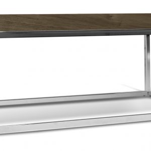 Ořechový konferenční stolek Xanti II 120 x 75 cm s chromovou podnoží - Výška32 cm- Šířka move 120 cm