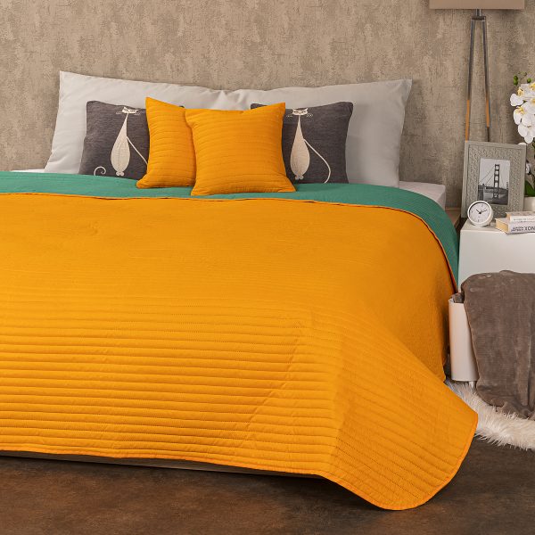 4Home Přehoz na postel Doubleface oranžová/zelená  - Barvaoranžová-