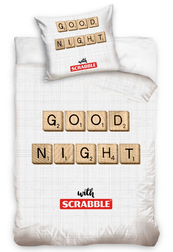 TipTrade Bavlněné povlečení 140x200 + 70x90 cm - Scrabble Dobrou noc  - MateriálBavlna- Rozměr 70 x 90 cm