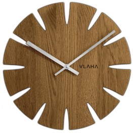 Dubové hodiny VLAHA VCT1014 vyrobené v Čechách se stříbrnými ručičkami