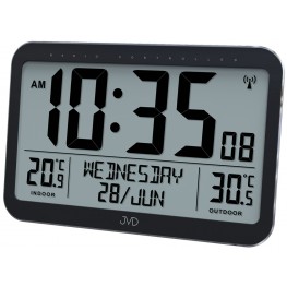 JVD RB9385 - Rádiem řízené digitální hodiny se zobrazením dne a měsíce v češtině