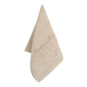 Bellatex Froté ručník s výšivkou Maminka béžová  - Barvabéžová-
