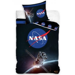 Carbotex Bavlněné povlečení 140x200 + 70x90 cm - NASA Kosmická loď  - MateriálBavlna- Barva Odstíny modré