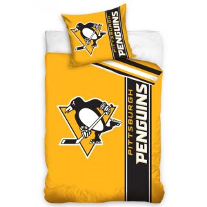 TipTrade Bavlněné povlečení 140x200 + 70x90 cm - NHL Pittsburgh Penguins Belt  - MateriálBavlna- Barva Bílé