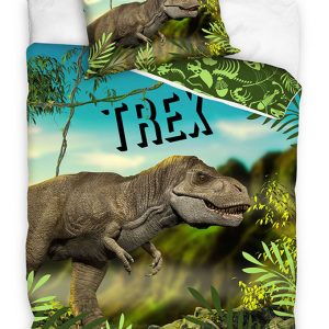 TipTrade Bavlněné povlečení 140x200 + 70x90 cm - T-Rex v pralese  - Materiál100 % bavlna- Motiv Dinosauři