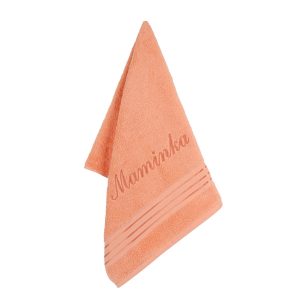 Bellatex Froté ručník s výšivkou Maminka lososová  - Barvarůžová-