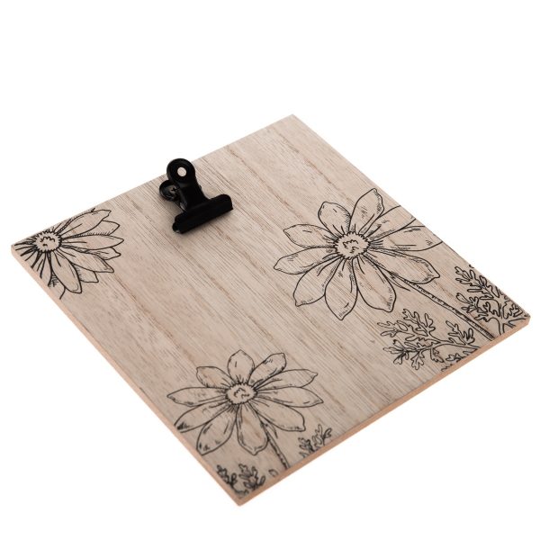 Dřevěná dekorační tabule s klipsem Meadow flowers