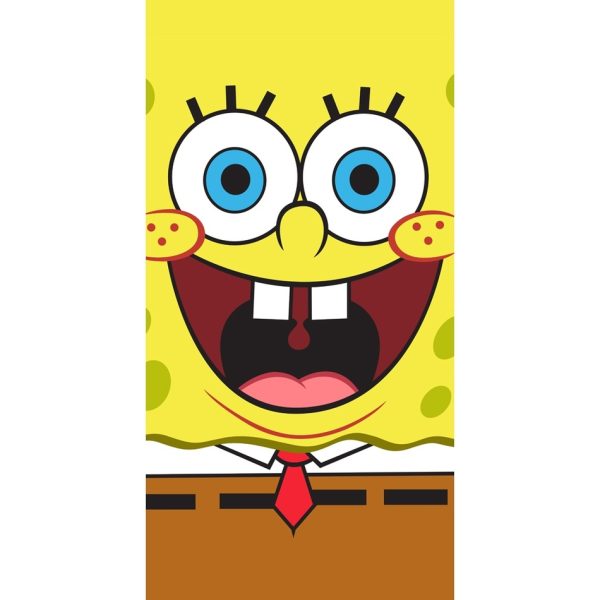 Dětská osuška Sponge Bob Face  - Velikost70 x 140 cm- Barva žlutá