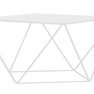 Nordic Design Bílý kovový konferenční stolek Deryl 80 x 80 cm  - Šířka80 cm- Hloubka 80 cm