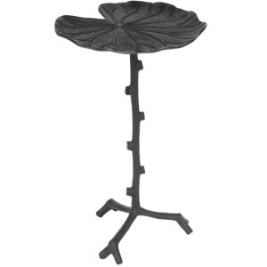 White Label Černý jednoduchý kovový odkládací stolek WLL Lily 30 cm  - Výška52 cm- Šířka 30 cm