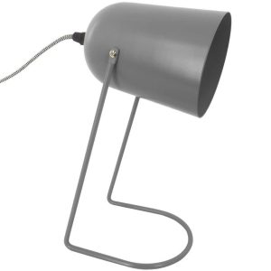 Time for home Tmavě šedá matná kovová stolní lampa Riley 30 cm  - Výška30 cm- Šířka 18 cm