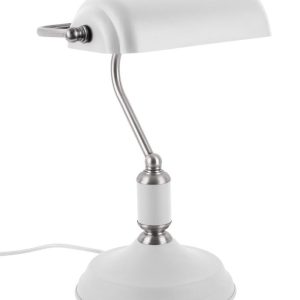 Time for home Bílá kovová stolní lampa Gidel  - Výška34 cm- Šířka 26 cm
