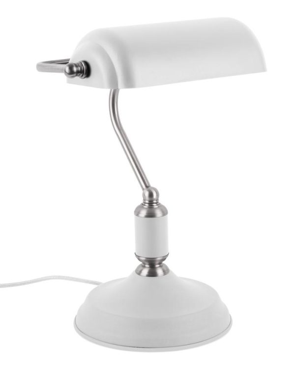 Time for home Bílá kovová stolní lampa Gidel  - Výška34 cm- Šířka 26 cm