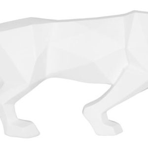Time for home Bílá dekorativní soška Origami Panter  - Výška15 cm- Šířka 48 cm