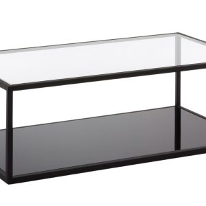 Černý skleněný konferenční stolek Kave Home Blackhill 110 x 60 cm  - Výška35 cm- Šířka 110 cm