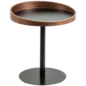 Ořechový odkládací stolek Kave Home Kaori 46 cm  - Výška51 cm- Průměr 46 cm