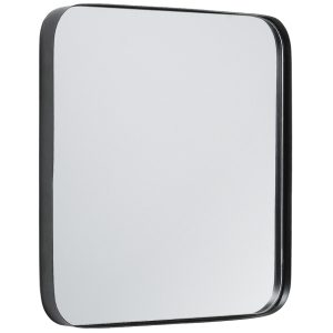 Černé kovové závěsné zrcadlo Kave Home Marco 40 x 40 cm  - Výška40 cm- Šířka 40 cm