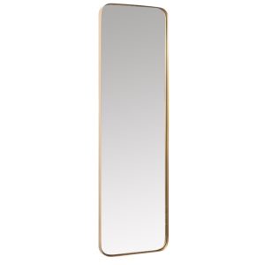 Zlaté kovové závěsné zrcadlo Kave Home Marco 100 x 30 cm  - Výška100 cm- Šířka 30 cm