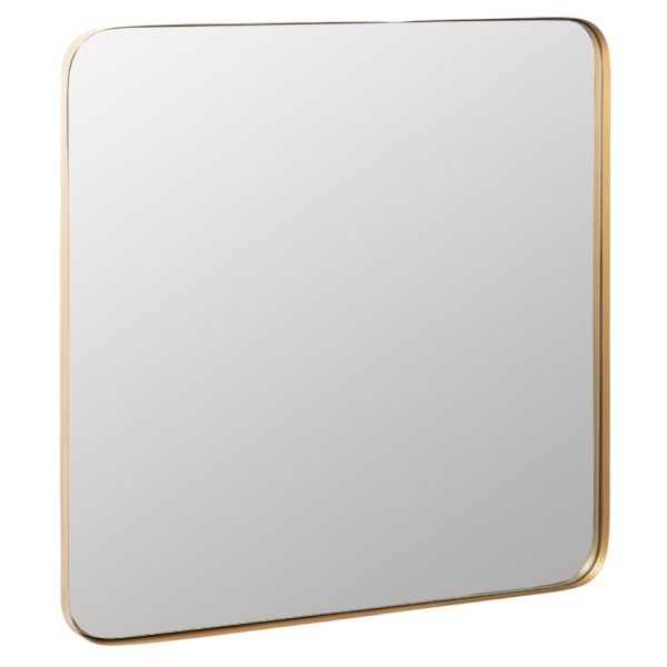 Zlaté kovové závěsné zrcadlo Kave Home Marco 60 x 60 cm  - Výška60 cm- Šířka 60 cm