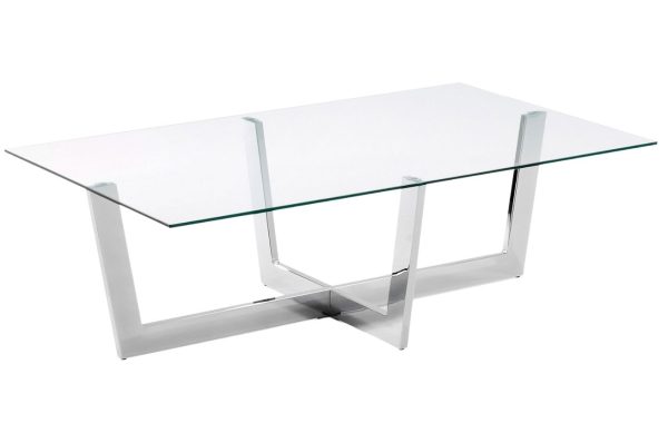 Skleněný konferenční stolek Kave Home Plam 120 x 70 cm  - Výška38 cm- Šířka 120 cm