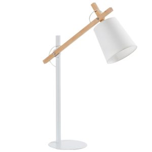 Bílá bavlněná stolní lampa Kave Home Kosta  - Šířka50 cm- Výška 65 cm