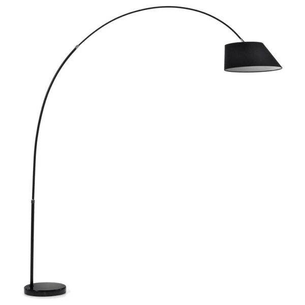 Černá bavlněná stojací lampa Kave Home May 189-220 cm  - Výška189-220 cm- Šířka 180-200 cm