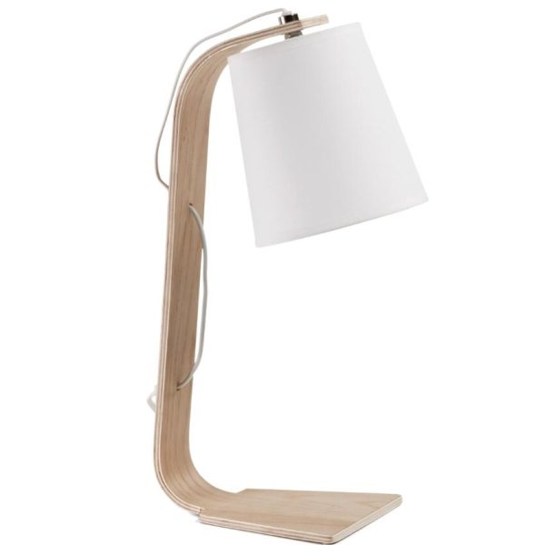 Dubová stolní lampa Kave Home Repcy  - Výška42 cm- Šířka 20 cm