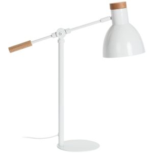 Bílá kovová stolní lampa Kave Home Tescarle  - Výška54 cm- Šířka 47 cm