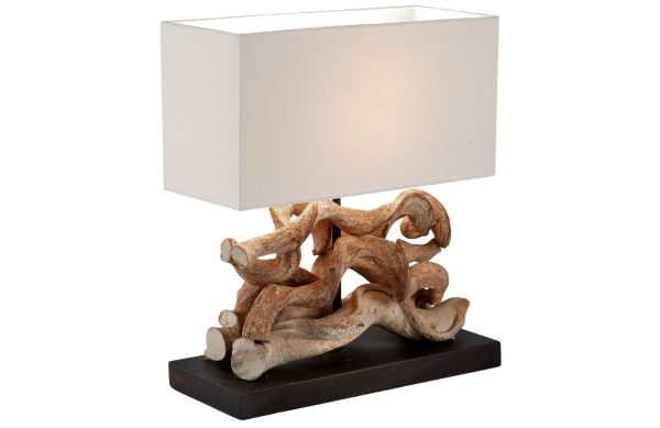 Dřevěná stolní lampa Kave Home Comet  - Výška42 cm- Šířka 35 cm