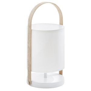 Bílá bavlněná stolní lampa Kave Home Zayma  - Výška31 cm- Průměr 15 cm