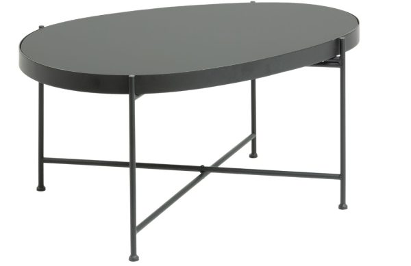 Černý skleněný konferenční stolek Kave Home Marlet 82 x 55 cm  - Výška38 cm- Šířka 82 cm