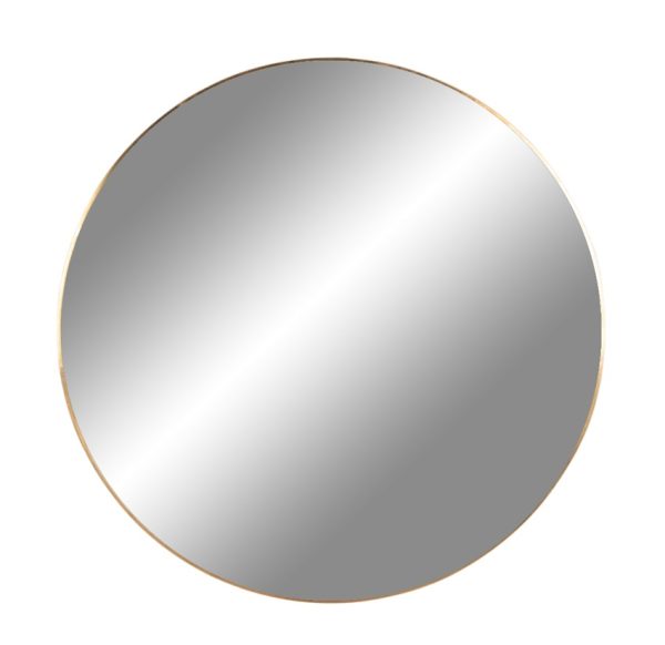 Nordic Living Zlaté kulaté závěsné zrcadlo Vincent 40 cm  - Průměr40 cm- Hloubka 0