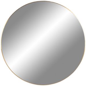 Nordic Living Zlaté kulaté závěsné zrcadlo Vincent 80 cm  - Průměr80 cm- Hloubka 0