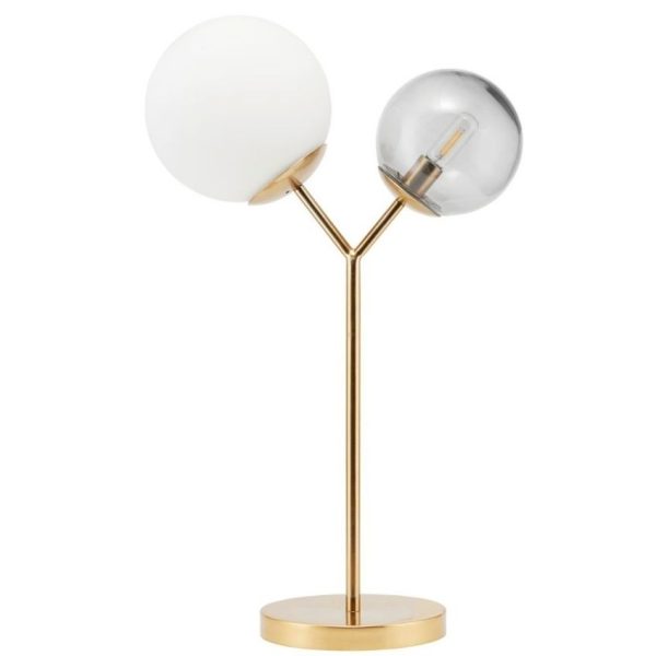 House Doctor Zlatá dvojitá stolní lampa Gideon  - Výška42 cm- Šířka 42 cm