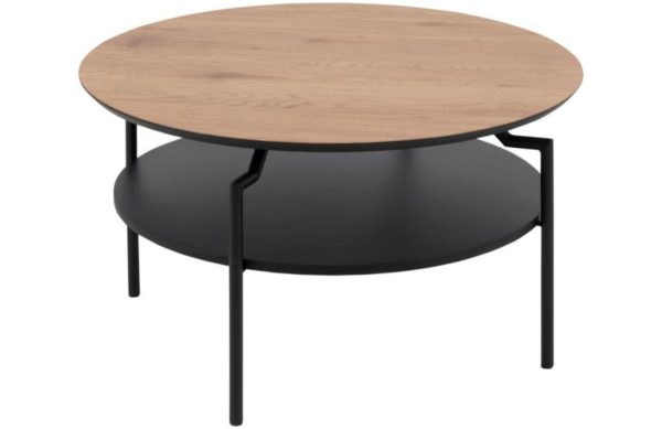 Scandi Hnědý dřevěný konferenční stolek Stephan 80 cm  - Průměr80 cm - Výška 45 cm