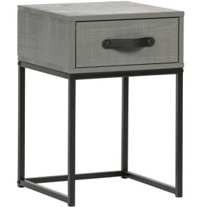 Hoorns Šedý borovicový noční stolek Neville  - Výška52 cm- Šířka 35 cm