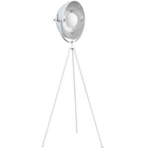 Moebel Living Bílo stříbrná kovová stojací lampa Laila 145 cm  - Výška< 145 cm- Šířka 65 cm