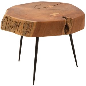 Moebel Living Masivní akátový konferenční stolek Barstow 60 cm  - Výška50 cm- Průměr 60 cm