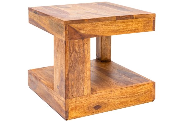 Moebel Living Přírodní masivní konferenční stolek Barny 45x45 cm  - Šířka45 cm- Výška 40 cm