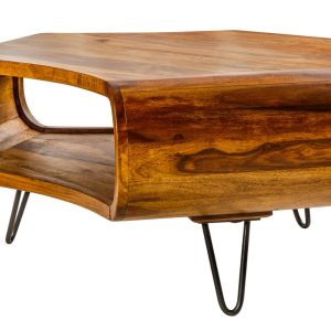 Moebel Living Masivní sheeshamový konferenční stolek Gabriel 90 x 90 cm  - Výška38 cm- Šířka 90 cm
