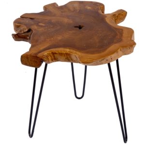 Moebel Living Přírodní teakový konferenční stolek Wilde 55 cm  - Výška51 cm- Šířka 55 cm