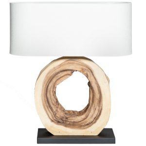 Moebel Living Bílá stolní lampa Iret  - Výška63 cm- Šířka 55 cm
